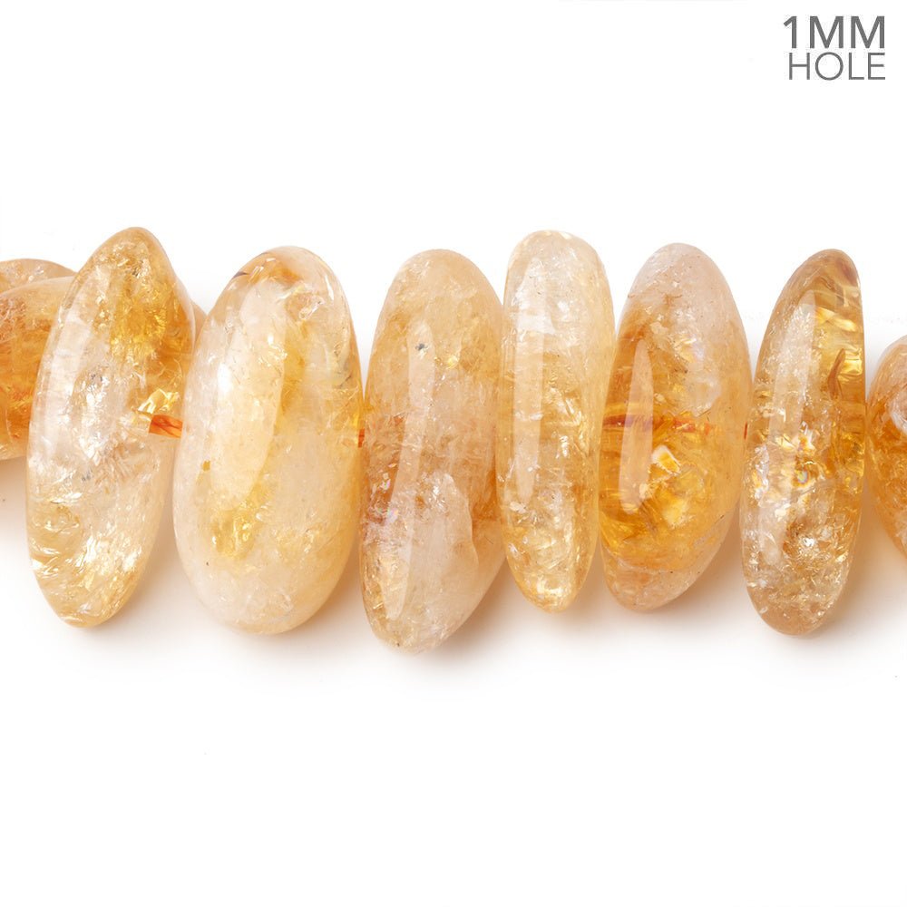 12-22mm Bi-Color Citrine Plain Nugget Beads 16 inch 51 pieces